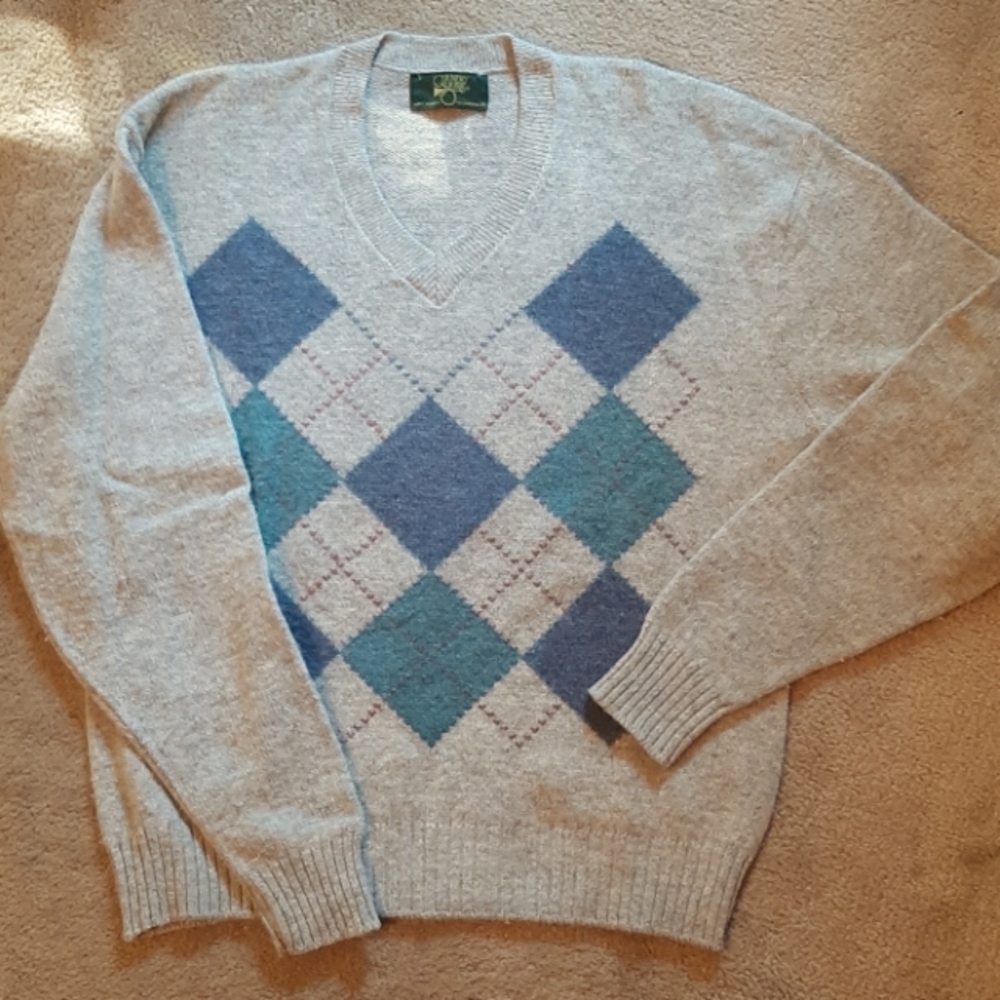 Men's Argyle Pattern Sweater Jantzen Country Square XL
